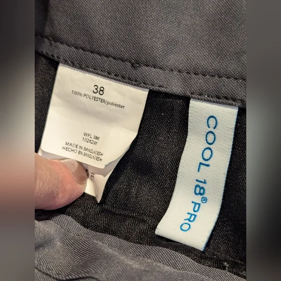 Haggar COOL 18 PRO FLAT FRONT Gray Comfort Waist Golf Sports 9" Shorts Size 38 - Picture 5 of 5